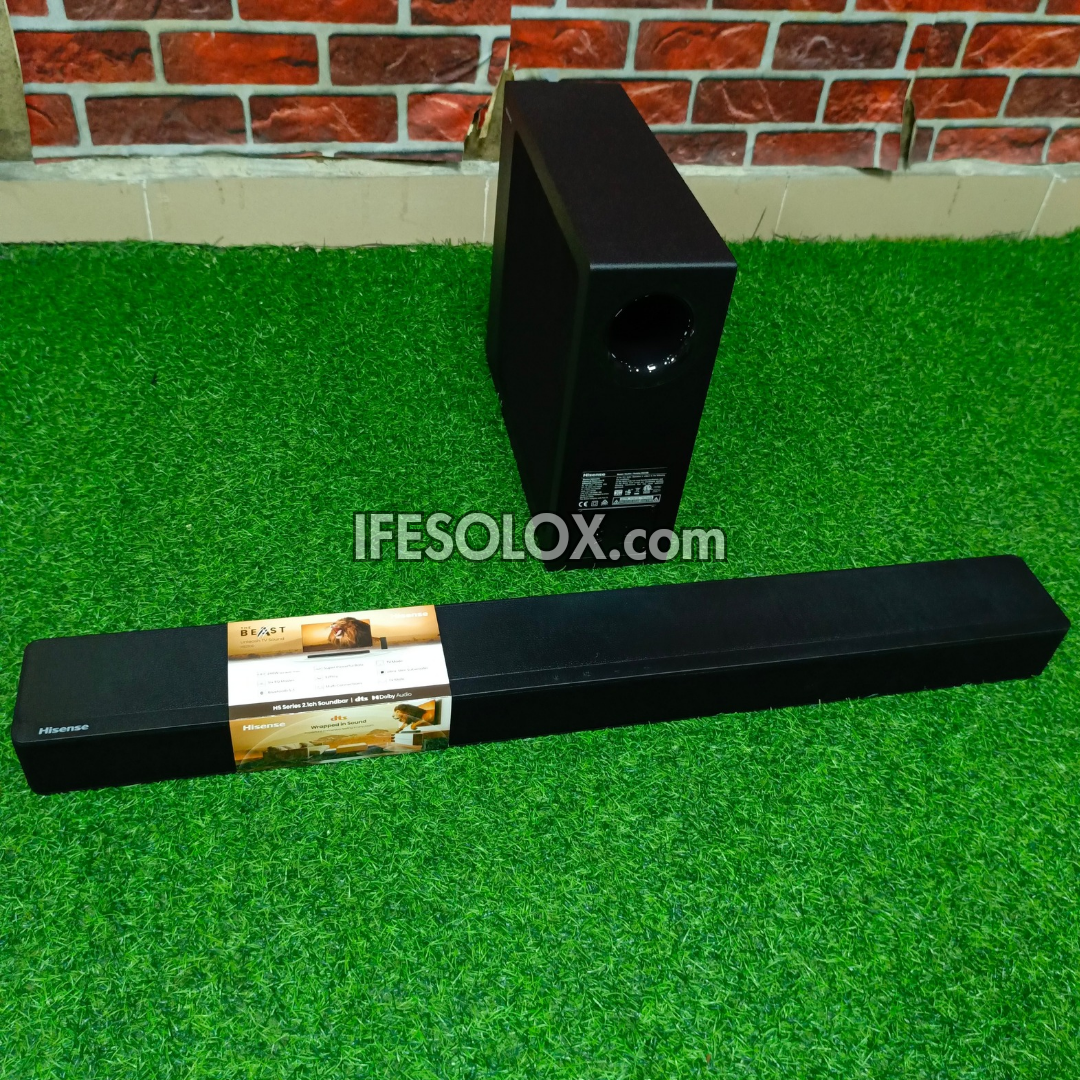 Hisense HS2100 2.1Ch 240W Bluetooth Sound Bar with Wireless Subwoofer + Dolby Atmos - Brand New