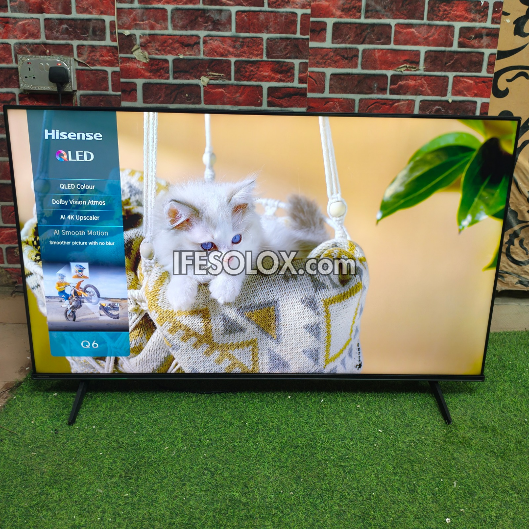 Hisense 50 inch QLED 50Q6Q Smart 4K UHD Frameless QLED TV (Bluetooth, WiFi, Screen Mirroring) - Foreign Used