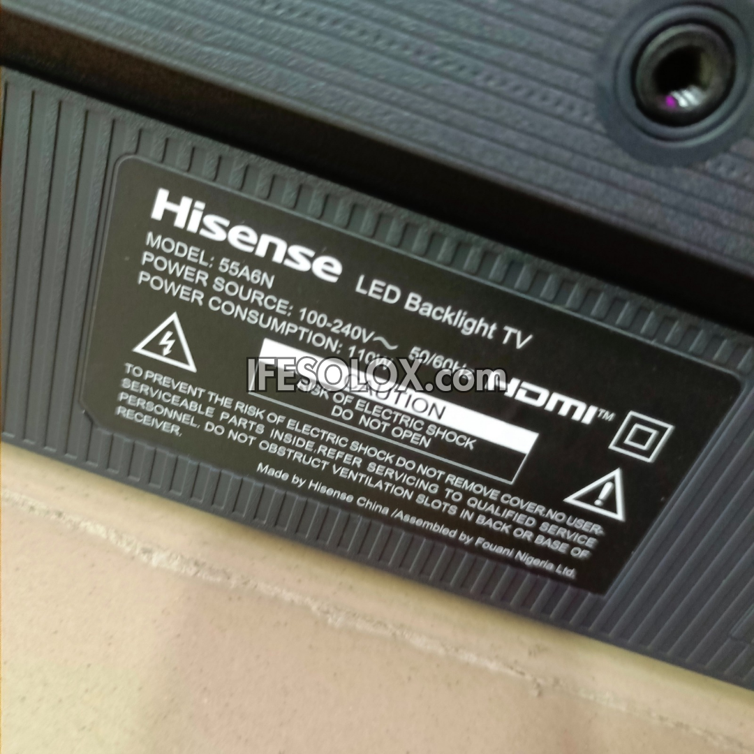 Hisense 55 Inch 55A6N VIDAA Smart 4K UHD Frameless TV + 1 Year Warranty (Free Wall Mount) - Brand New