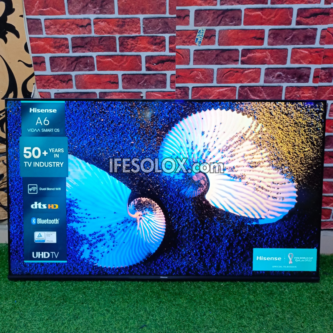 Hisense 55 inch 55A6H VIDAA Smart 4K UHD Frameless TV (Bluetooth, WiFi, AirPlay 2, Miracast) - Foreign Used