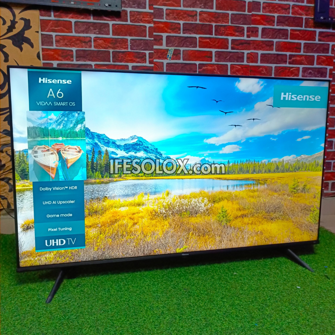 Hisense 55 inch 55A6H VIDAA Smart 4K UHD Frameless TV (Bluetooth, WiFi, AirPlay 2, Miracast) - Foreign Used
