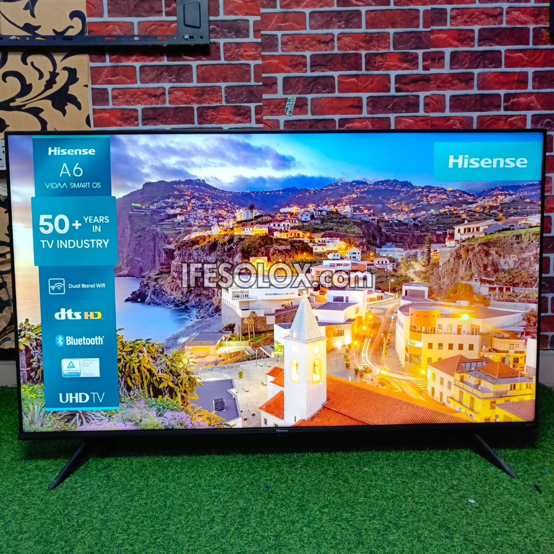 Hisense 55 inch 55A6H VIDAA Smart 4K UHD Frameless TV (Bluetooth, WiFi, AirPlay 2, Miracast) - Foreign Used