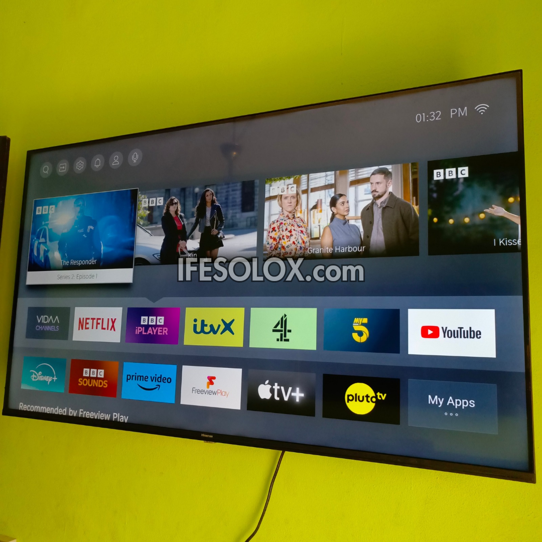 Hisense 55 inch 55A7100 Series Smart 4K UHD Frameless TV (Built-in Bluetooth, WiFi, Miracast) - Foreign Used
