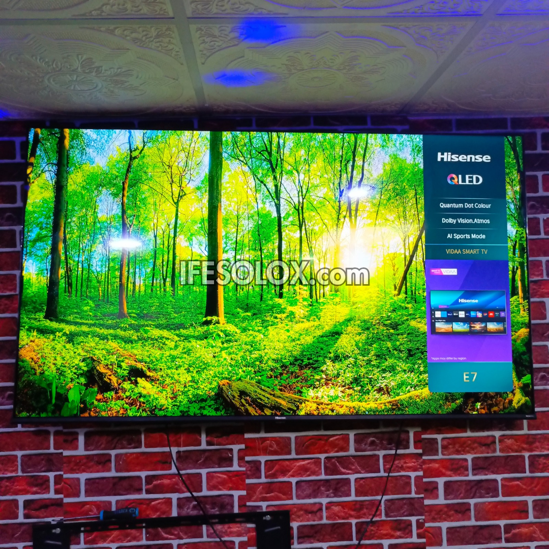 Hisense 65 inch QLED 65E7H Quantum Dot 4K HDR10+ Smart Frameless 2022 QLED TV - Foreign Used