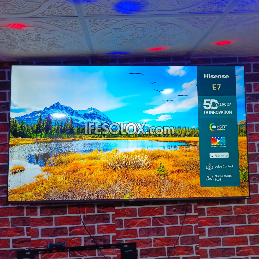 Hisense 65 inch QLED 65E7H Quantum Dot 4K HDR10+ Smart Frameless 2022 QLED TV - Foreign Used