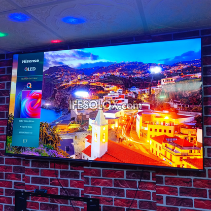 Hisense 65 inch QLED 65E7H Quantum Dot 4K HDR10+ Smart Frameless 2022 QLED TV - Foreign Used