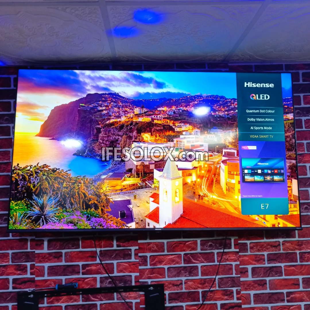 Hisense 65 inch QLED 65E7H Quantum Dot 4K HDR10+ Smart Frameless 2022 QLED TV - Foreign Used
