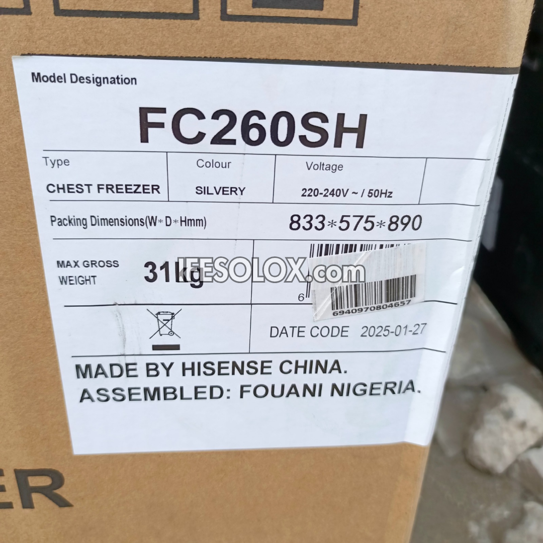 Hisense FC260SH 198L Fast Freeze Chest Freezer - Brand New