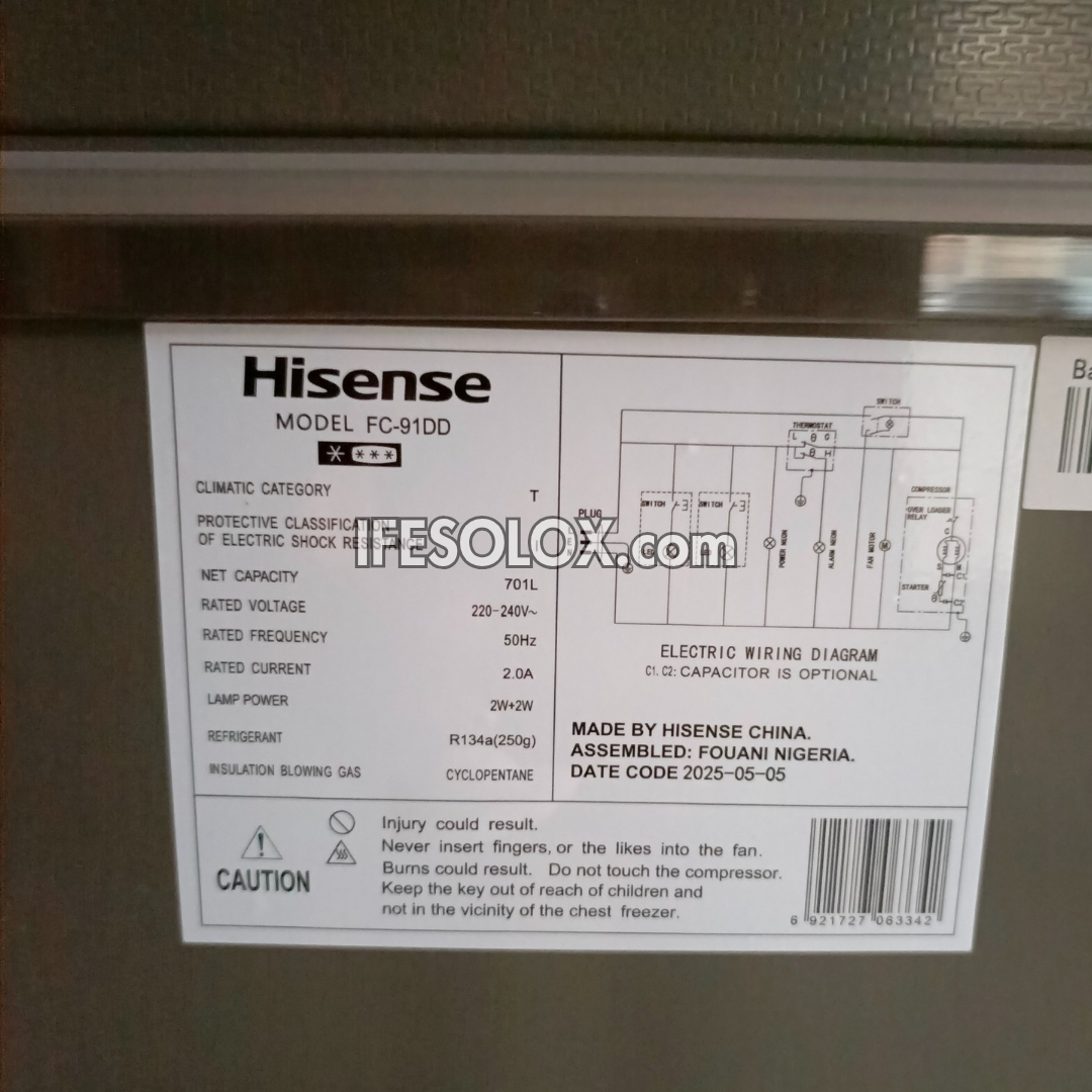 Hisense FC91DD 702L Congélateur coffre à double porte à congélation rapide - Tout neuf 