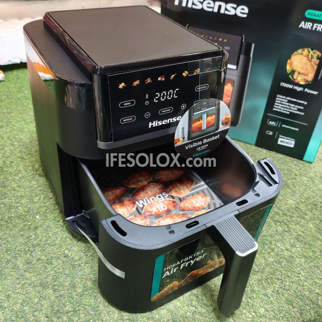 Hisense H06AFBK1S3 6.3Liters Air Fryer with 1700W, Multi-LED and 2 Years Warranty - Brand New
