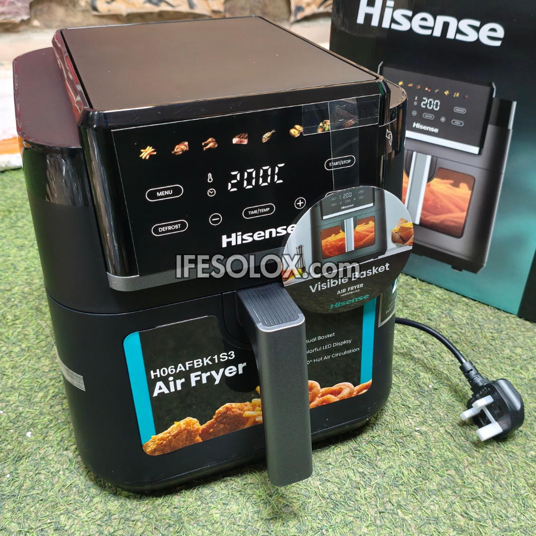 Hisense H06AFBK1S3 6.3Liters Air Fryer with 1700W, Multi-LED and 2 Years Warranty - Brand New