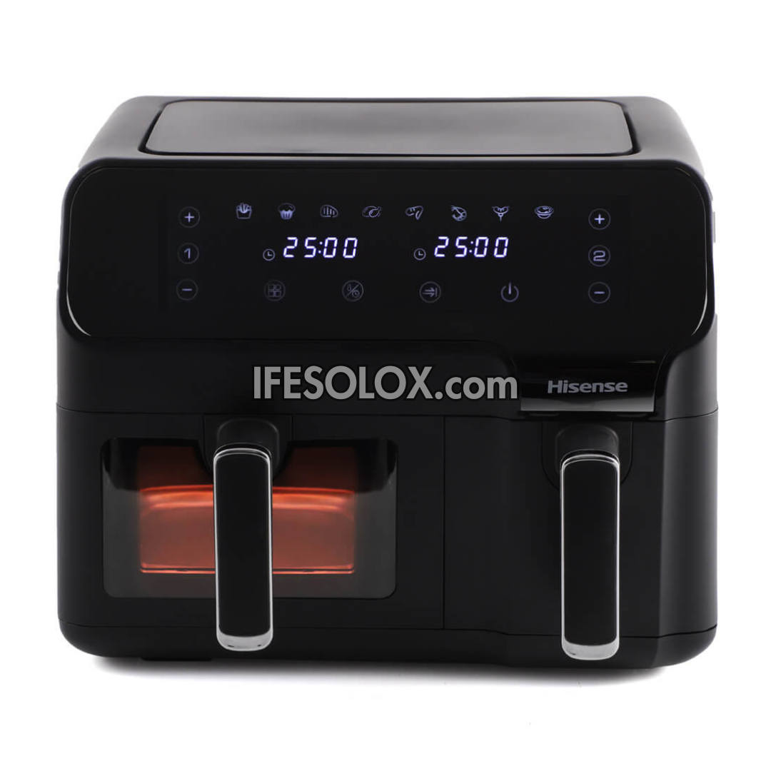 Hisense H09AFBK2S5 8.8Liters Air Fryer with 2700W, Dual Baskets and Multi-LED Control Panel
