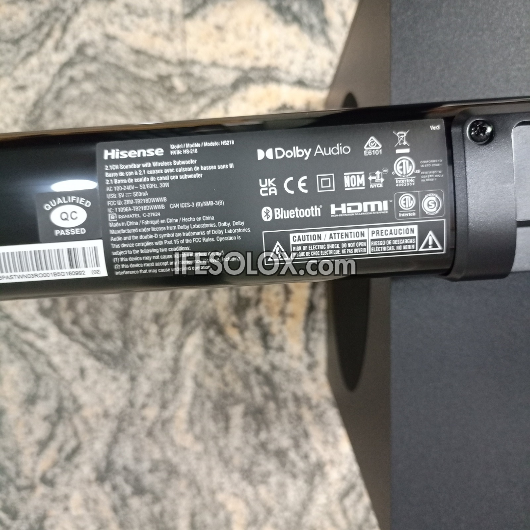 Hisense HS218 2.1Ch 200Watts Bluetooth Sound Bar with Wireless Subwoofer - Brand New