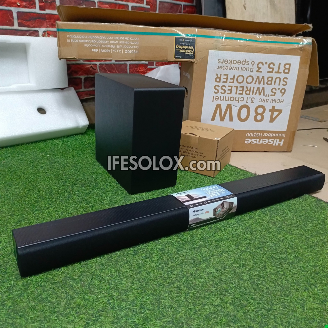 Hisense HS3100 3.1Ch 480W Bluetooth Sound Bar with Wireless Subwoofer - Brand New