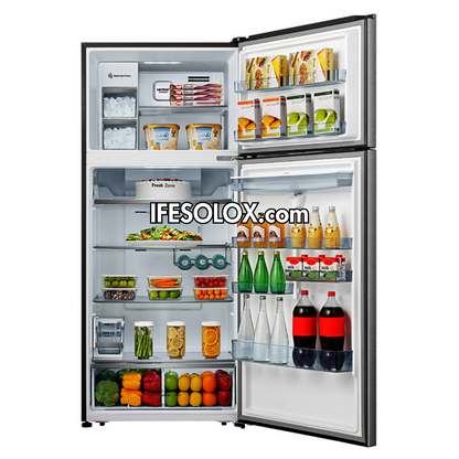 Voltage / frequency: 220-240/50
Net capacity: 535 L
Net capacity fridge compartment (Fridge): 428 L
Net capacity freezer compartment/2-star part: 95 / 12 L
Energy efficiency class: UAE 3 STAR
Specifications:
Defrosting Fridge / Freezer	Automatic
Control System	Electronic
Frost Free (Fridge/Freezer)	Yes
Easy Cleaning Door Seal	Yes
Crisper With Humidity Control Function	No
Tempered Glass	Yes
LED Light	Fridge/Freezer
External Control Display	Yes
Unit Dimensions With External Handle ( W / D / H )	794*726*1852
N