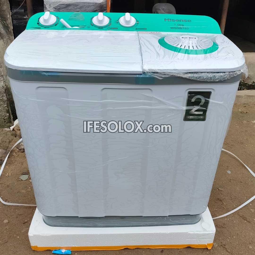 Hisense WM-WSQB753 7.5kg Twin Tub Semi-automatic Top load Washing Machine + Spin Dryer - Brand New