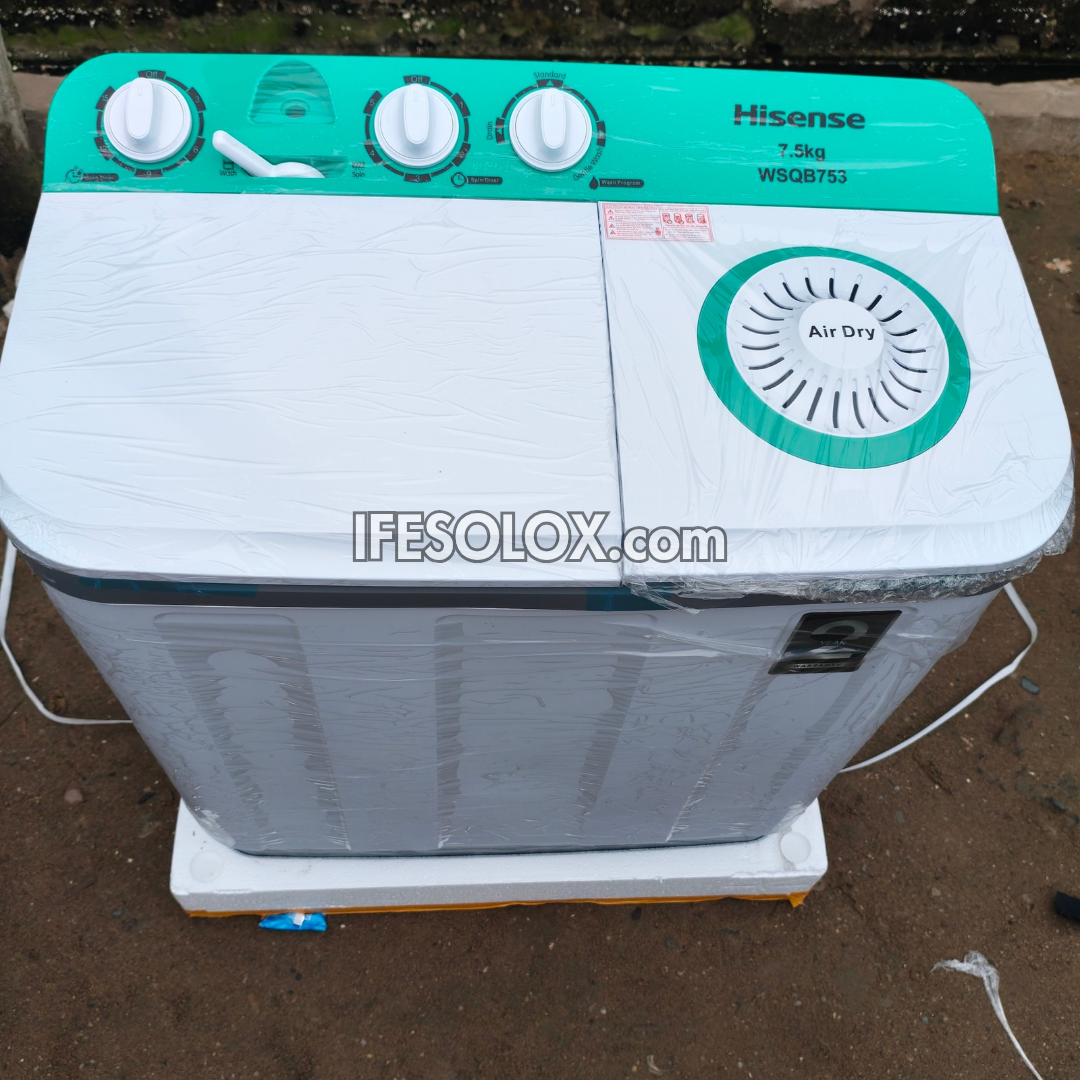 Hisense WM-WSQB753 7.5kg Twin Tub Semi-automatic Top load Washing Machine + Spin Dryer - Brand New