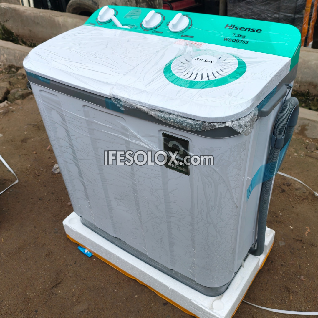 Hisense WM-WSQB753 7.5kg Twin Tub Semi-automatic Top load Washing Machine + Spin Dryer - Brand New