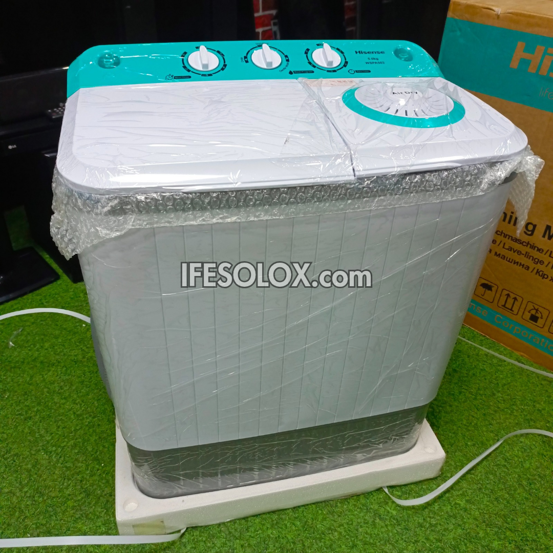 Hisense WM503-WSPA Machine à laver semi-automatique à chargement par le haut et essoreuse à double cuve de 5 kg - Tout neuf