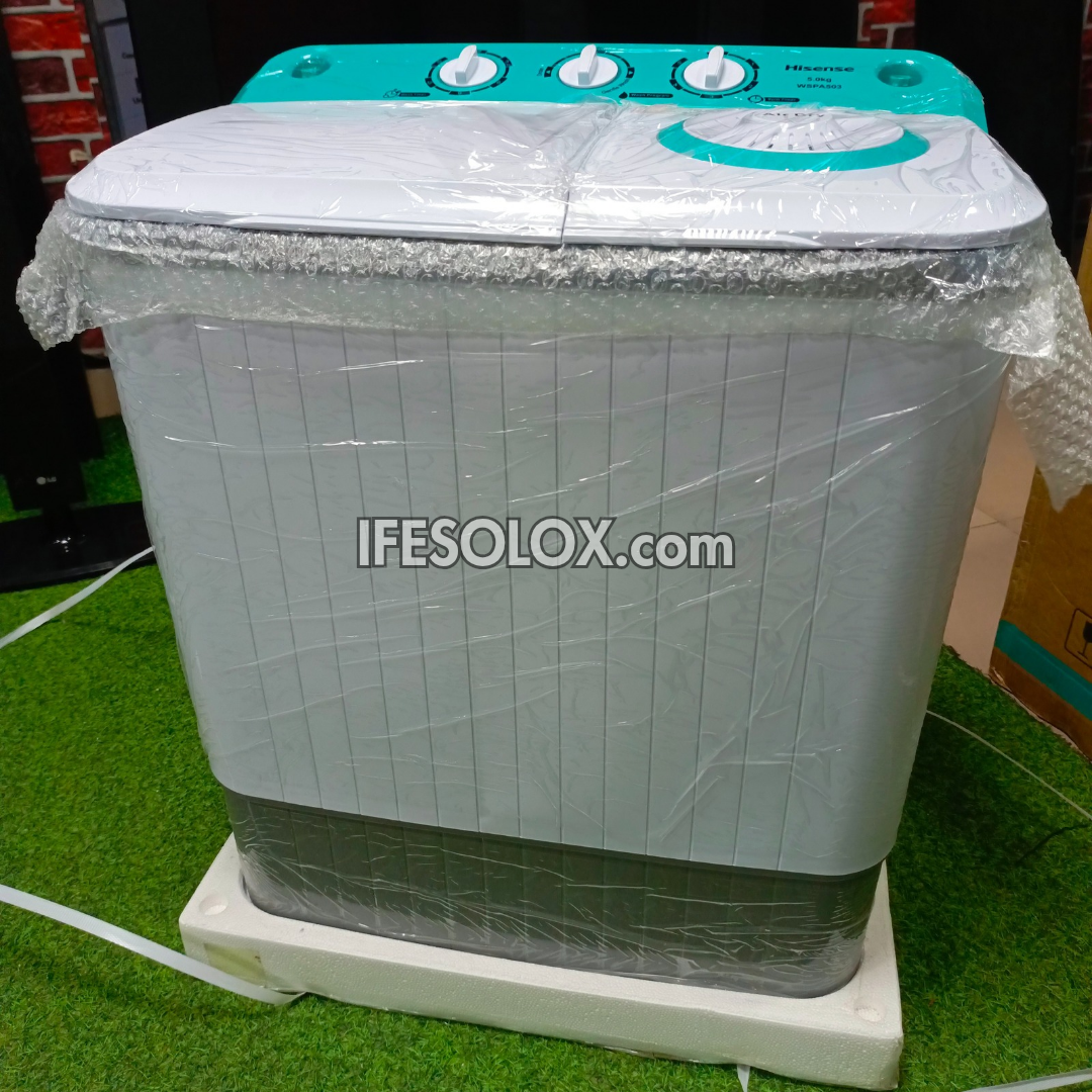 Hisense WM503-WSPA Machine à laver semi-automatique à chargement par le haut et essoreuse à double cuve de 5 kg - Tout neuf