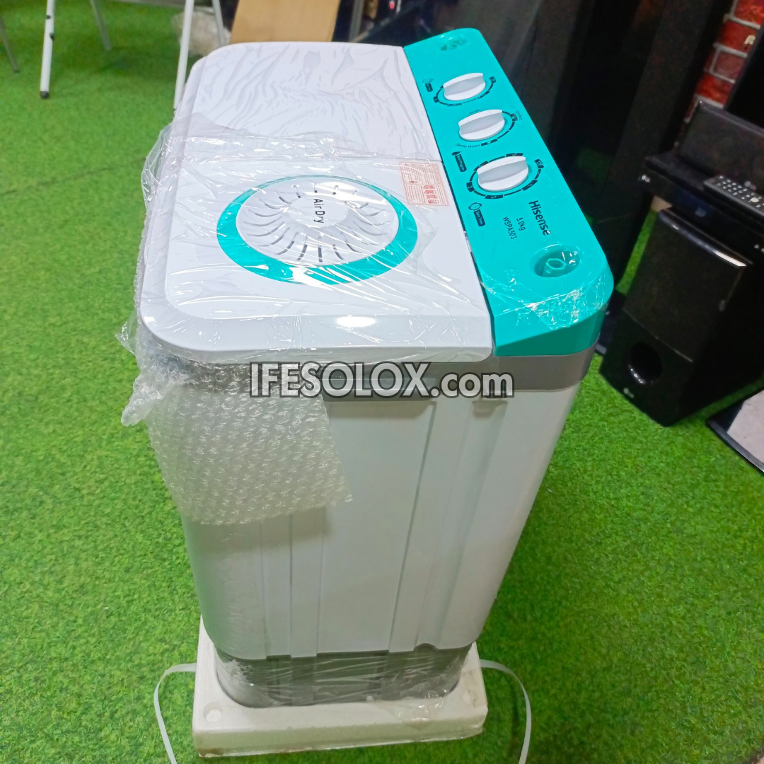 Hisense WM503-WSPA Machine à laver semi-automatique à chargement par le haut et essoreuse à double cuve de 5 kg - Tout neuf