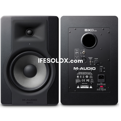 M-Audio BX8 D3 Dual (2-Way) 8" 150W Powered Studio Monitor Speaker for Music Production and Mixing - Brand New
