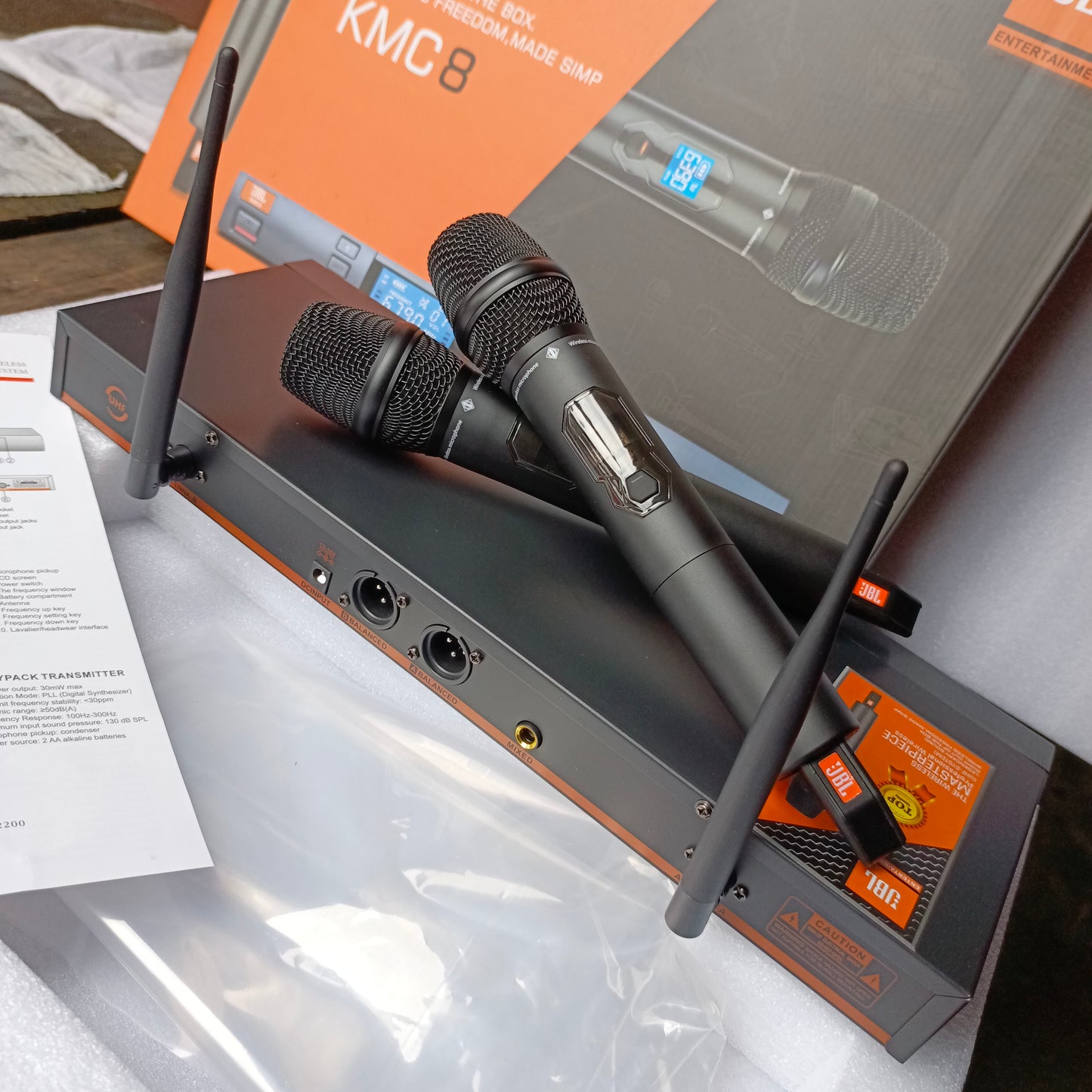 JBL KMC8 Microphone numérique professionnel sans fil multicanal double (2 voies) (portée 300 m) - Tout neuf