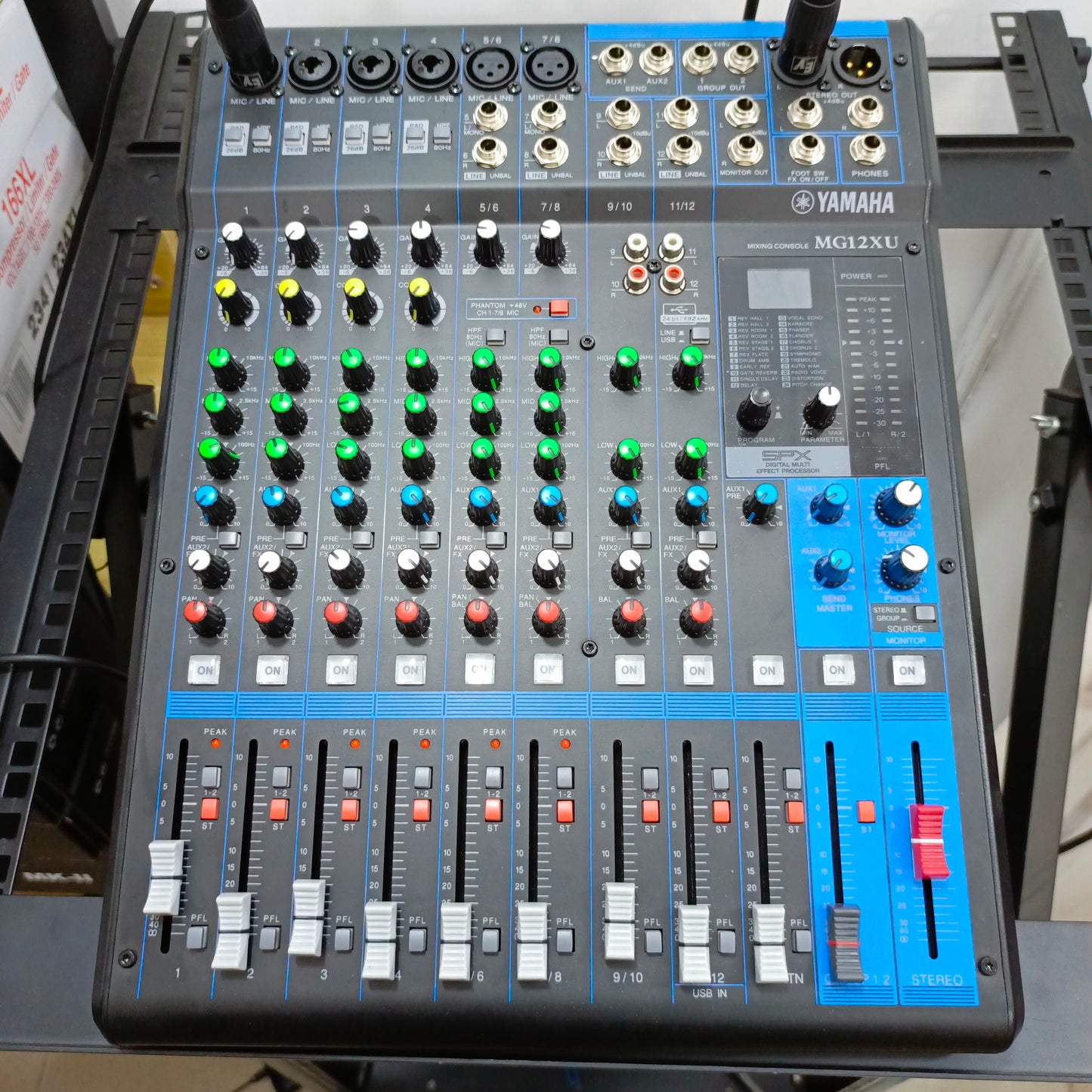 Yamaha MG12XU 12-Inputs 4-Bus Powered Mixer With Built-in Effects - Front View