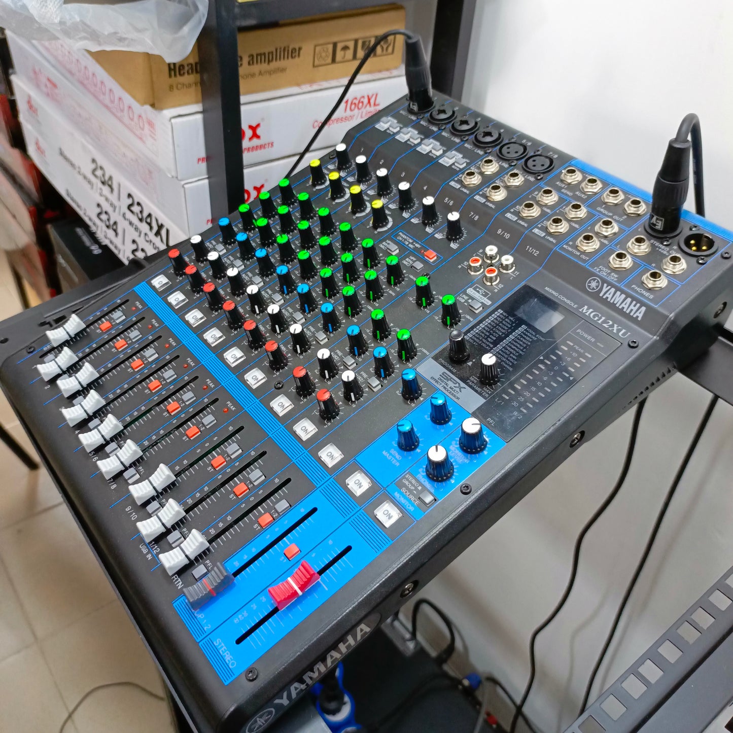 Yamaha MG12XU 12-Channel 4-Bus Powered Mixer With Built-in Effects - Angle View