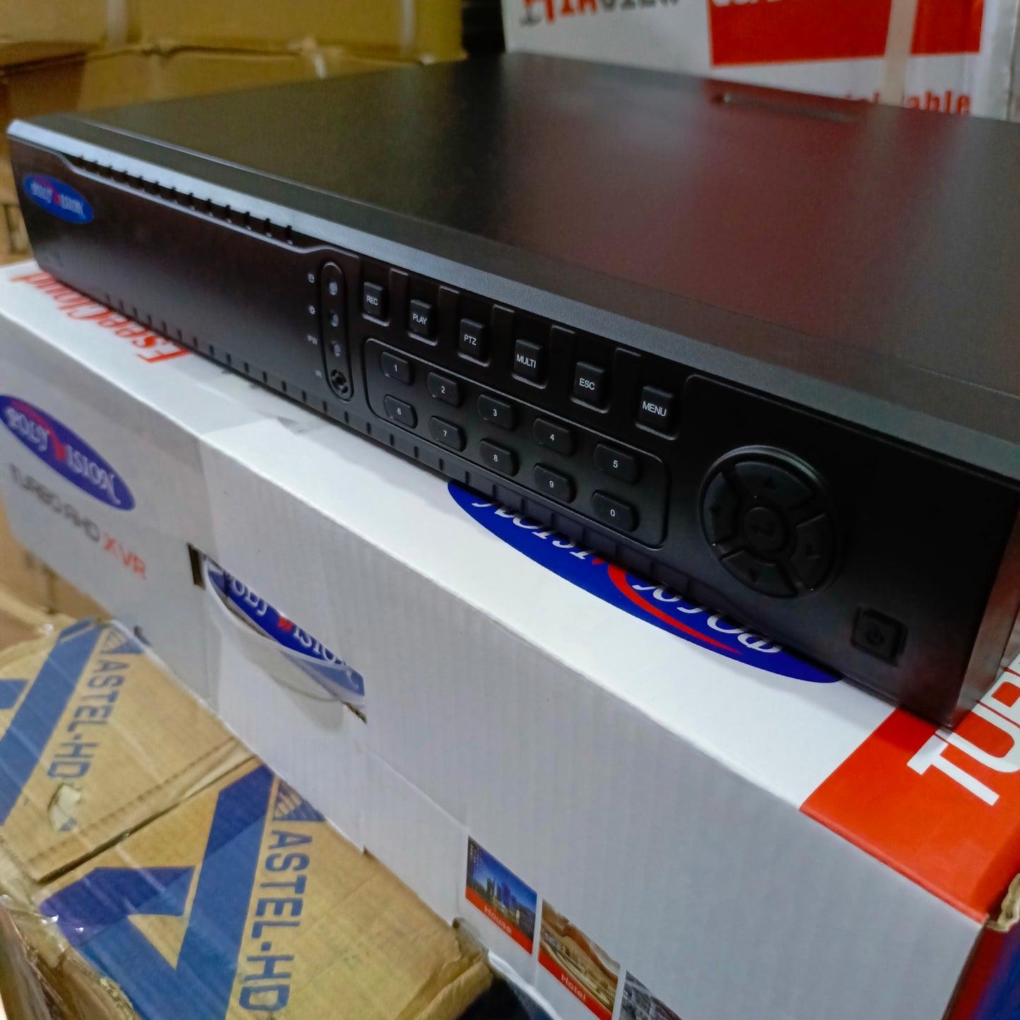 POLYVISION 24-Channel 5-in-1 High Definition DVR (Supports IP, AHD, CVI, HD, TVI cameras) - Closer front view