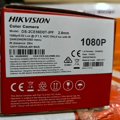 HIKVISION IR Turret HD-TVI Color Camera (2.8mm, 1.3MP Lens) - model number sticker