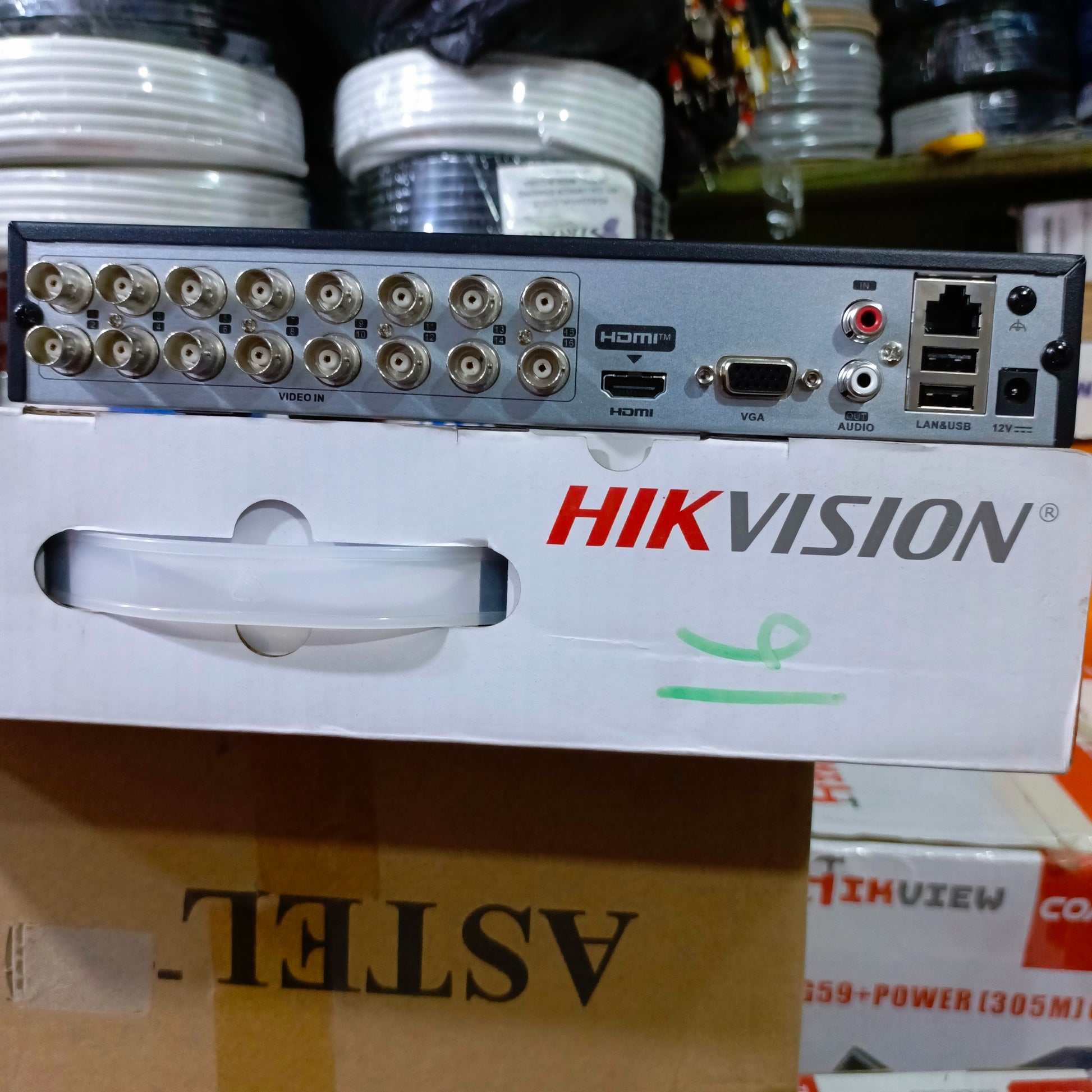 HIKVISION 16-Channel 7200 Series 5MP 6-in-1 High Definition DVR (Supports IP, XVI, AHD, CVI, CVBS, TVI cameras) - Back View 2