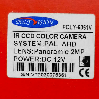 POLYVISION POLY-6361V IR-CCD Color Panoramic Bullet Camera (3.6mm 2MP Lens) - Brand New
