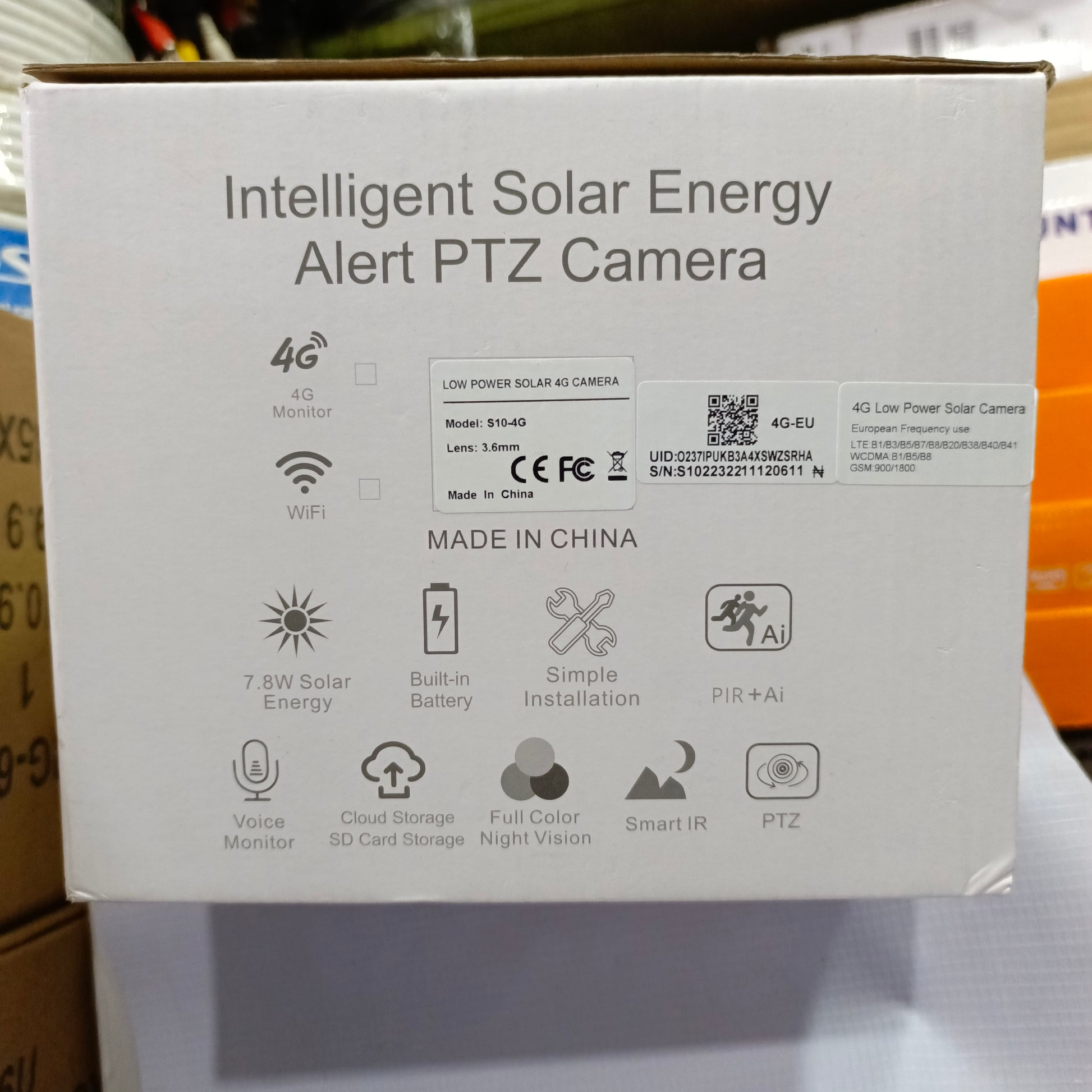 POLYVISION S10-4G Intelligent Solar Energy 4G PTZ IP Camera (3.6mm 2MP Lens) with 2-Way Audio - Brand New