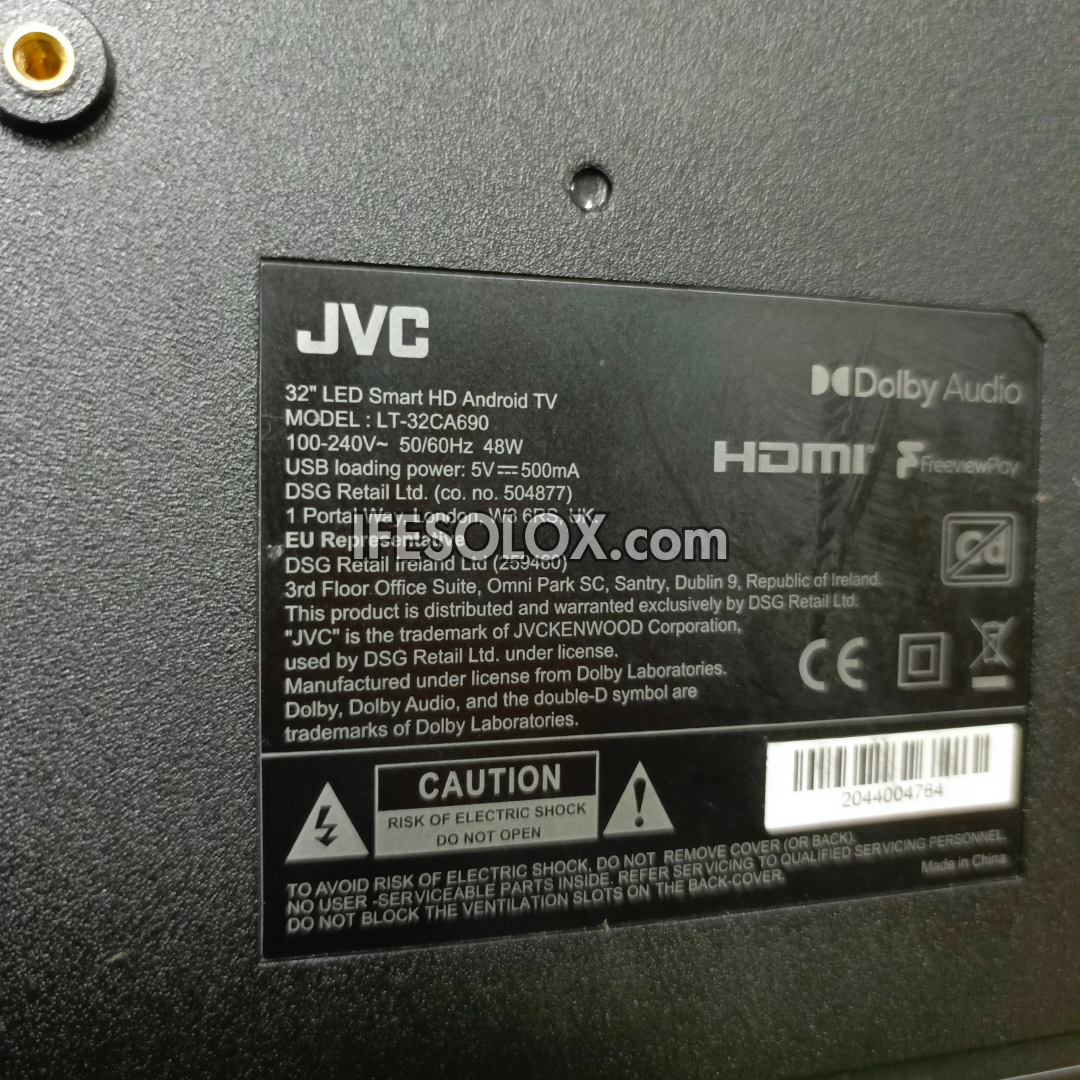 JVC 32 Inch LT-32CA690 Android Full HD Smart TV (Bluetooth, WiFi, Chromecast, Play Store) - London Used