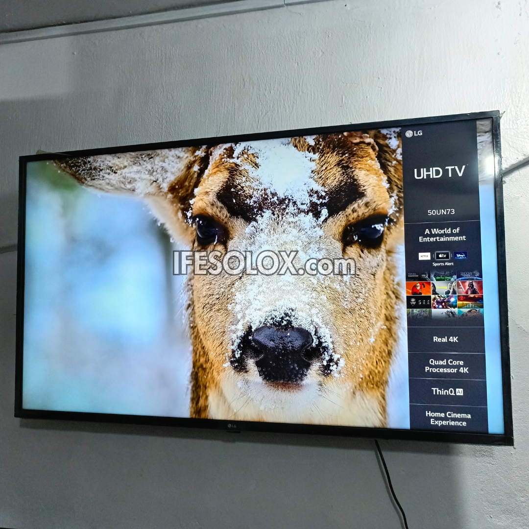 LG 50 Inch 50UN7000 Series Thinq AI webOS Smart 4K UHD Active HDR TV with Bluetooth, Miracast, Airplay 2 - UK Used