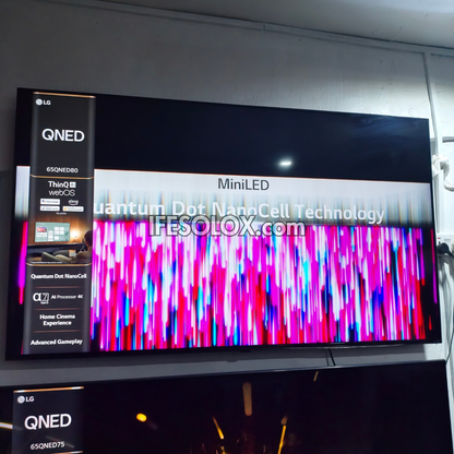 LG 65 Inch QNED80 Series, Quantum Dot, NanoCell and Mini-LED webOS Smart 4K QNED TV - Foreign Used