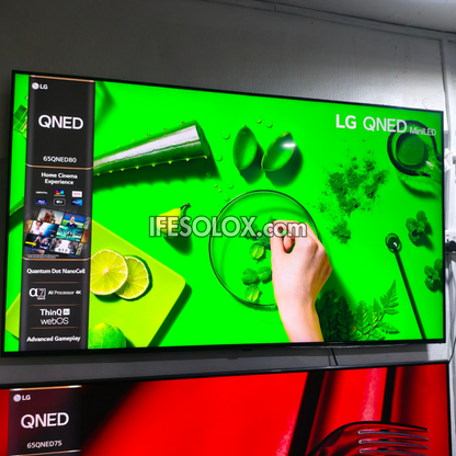 LG 65 Inch QNED80 Series, Quantum Dot, NanoCell and Mini-LED webOS Smart 4K QNED TV - Foreign Used