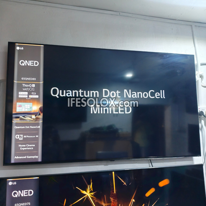 LG 65 Inch QNED80 Series, Quantum Dot, NanoCell and Mini-LED webOS Smart 4K QNED TV - Foreign Used