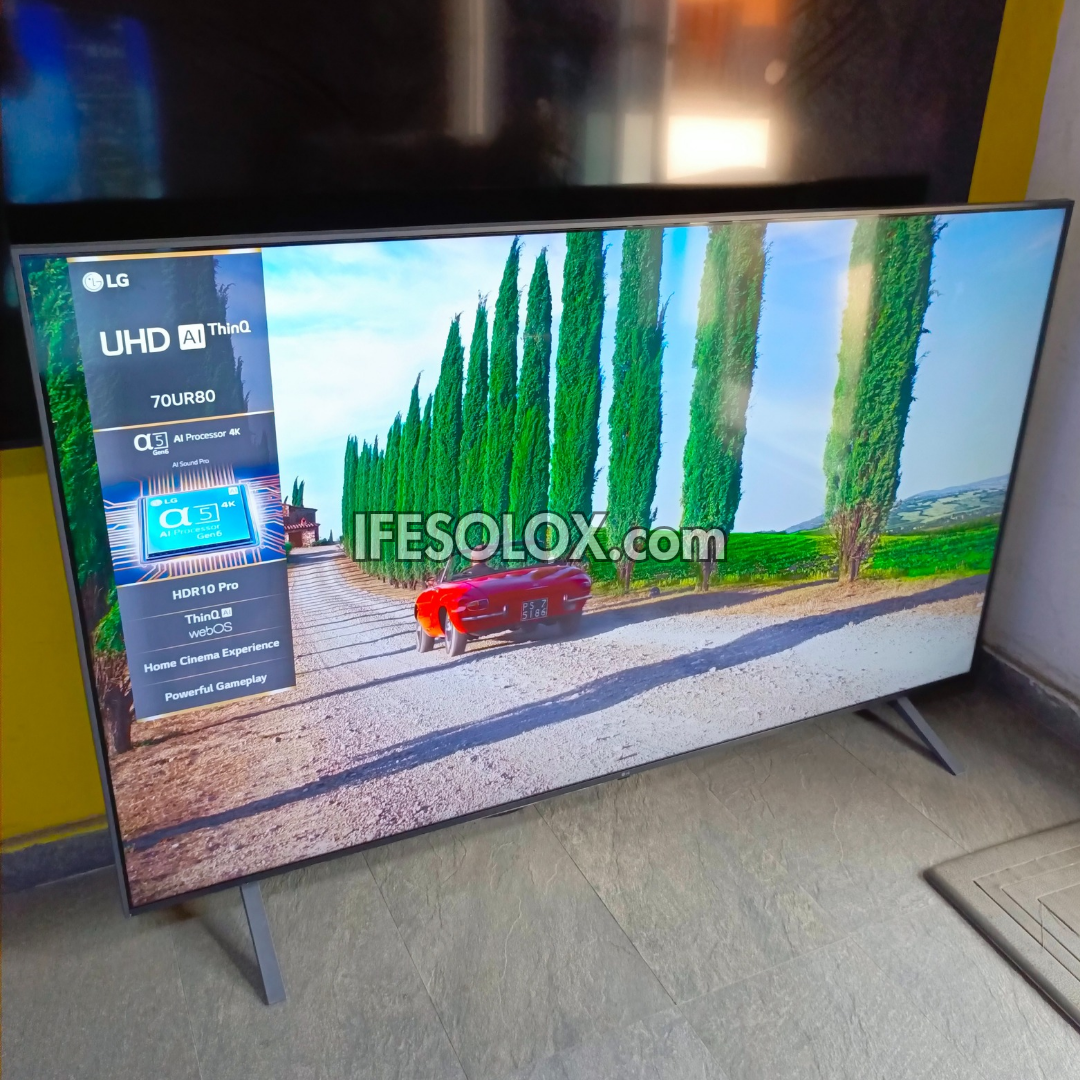 LG 70 Inch 70UR80 Series AI Thinq webOS 4K UHD Smart TV (Active HDR, Bluetooth, WiFi, Miracast, AirPlay) - Foreign Used