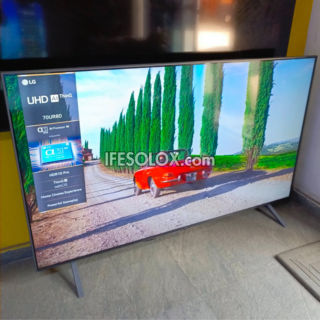 LG 70 Inch 70UR80 Series AI Thinq webOS 4K UHD Smart TV (Active HDR, Bluetooth, WiFi, Miracast, AirPlay) - Foreign Used