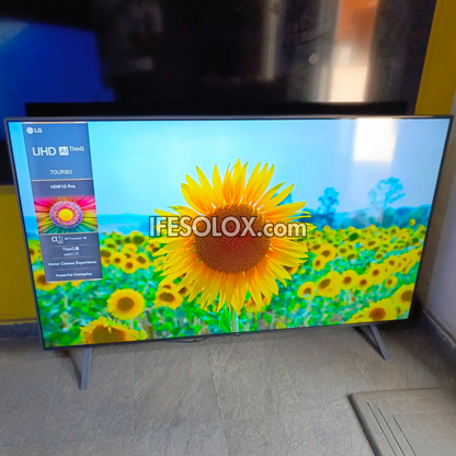 LG 70 Inch 70UR80 Series AI Thinq webOS 4K UHD Smart TV (Active HDR, Bluetooth, WiFi, Miracast, AirPlay) - Foreign Used