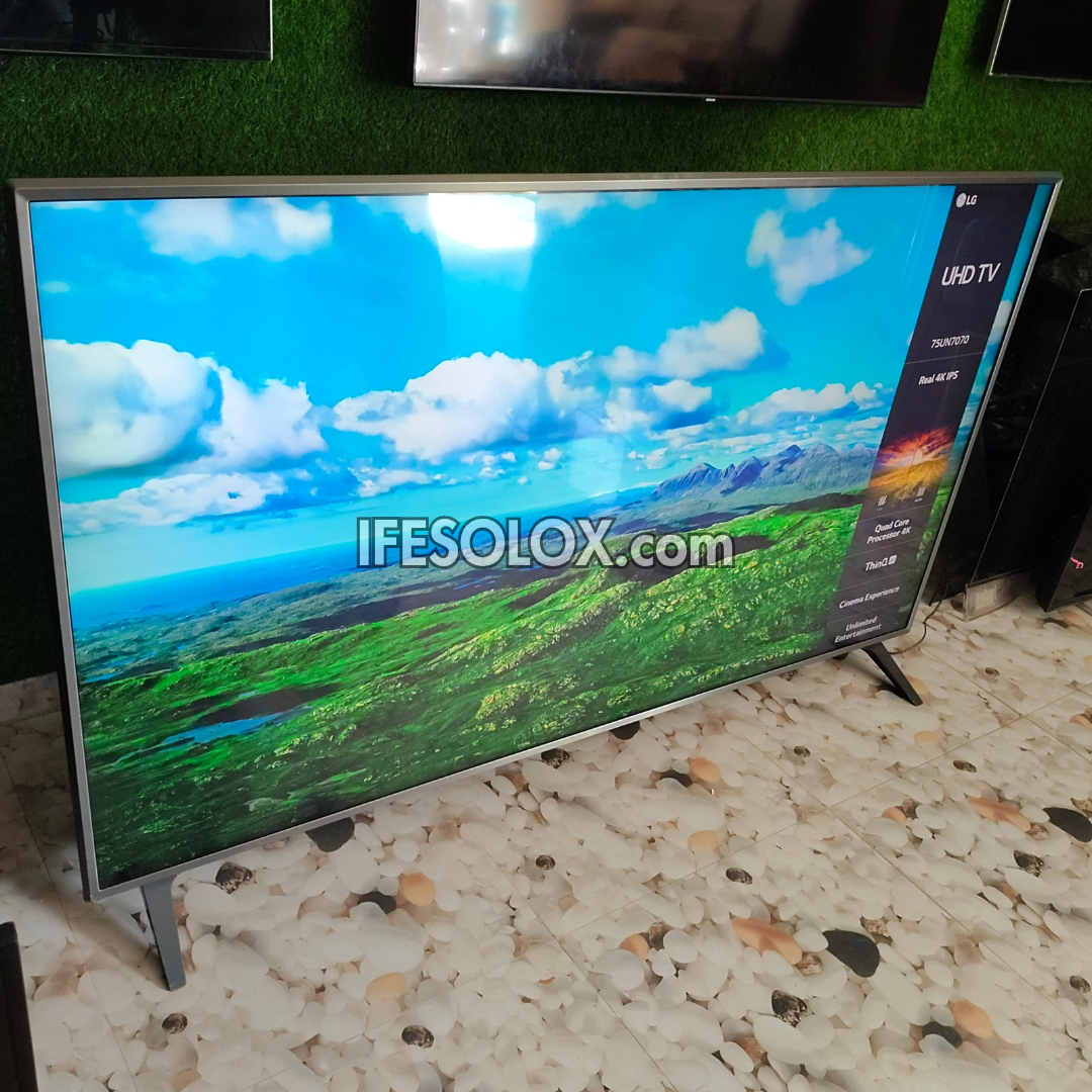 LG 75 inch 75UN70 Series ThinQ AI webOS Smart 4K UHD TV (Bluetooth, Wi-Fi, Miracast, AirPlay) - Foreign Used