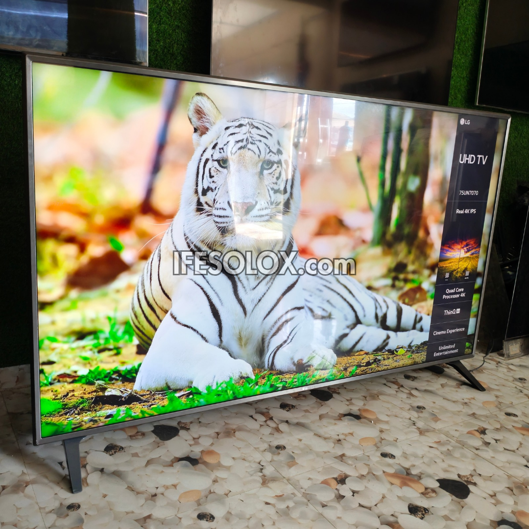 LG 75 inch 75UN70 Series ThinQ AI webOS Smart 4K UHD TV (Bluetooth, Wi-Fi, Miracast, AirPlay) - Foreign Used