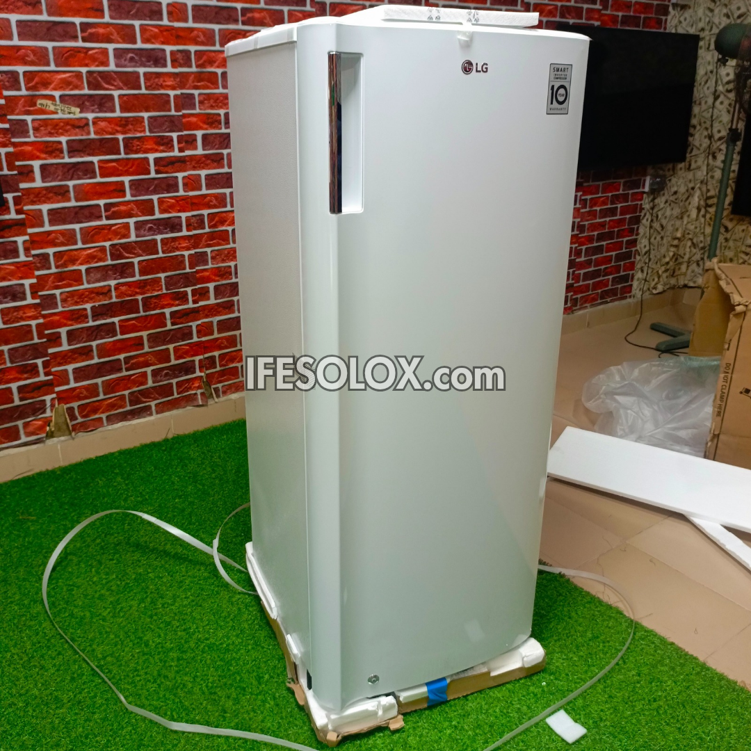 LG GN-304SQ 168L Turbo Freeze Smart Inverter Upright Freezer (White) with Low Voltage Stability - Brand New