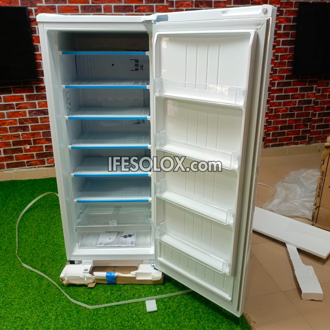 LG GN-304SQ 168L Turbo Freeze Smart Inverter Upright Freezer (White) with Low Voltage Stability - Brand New