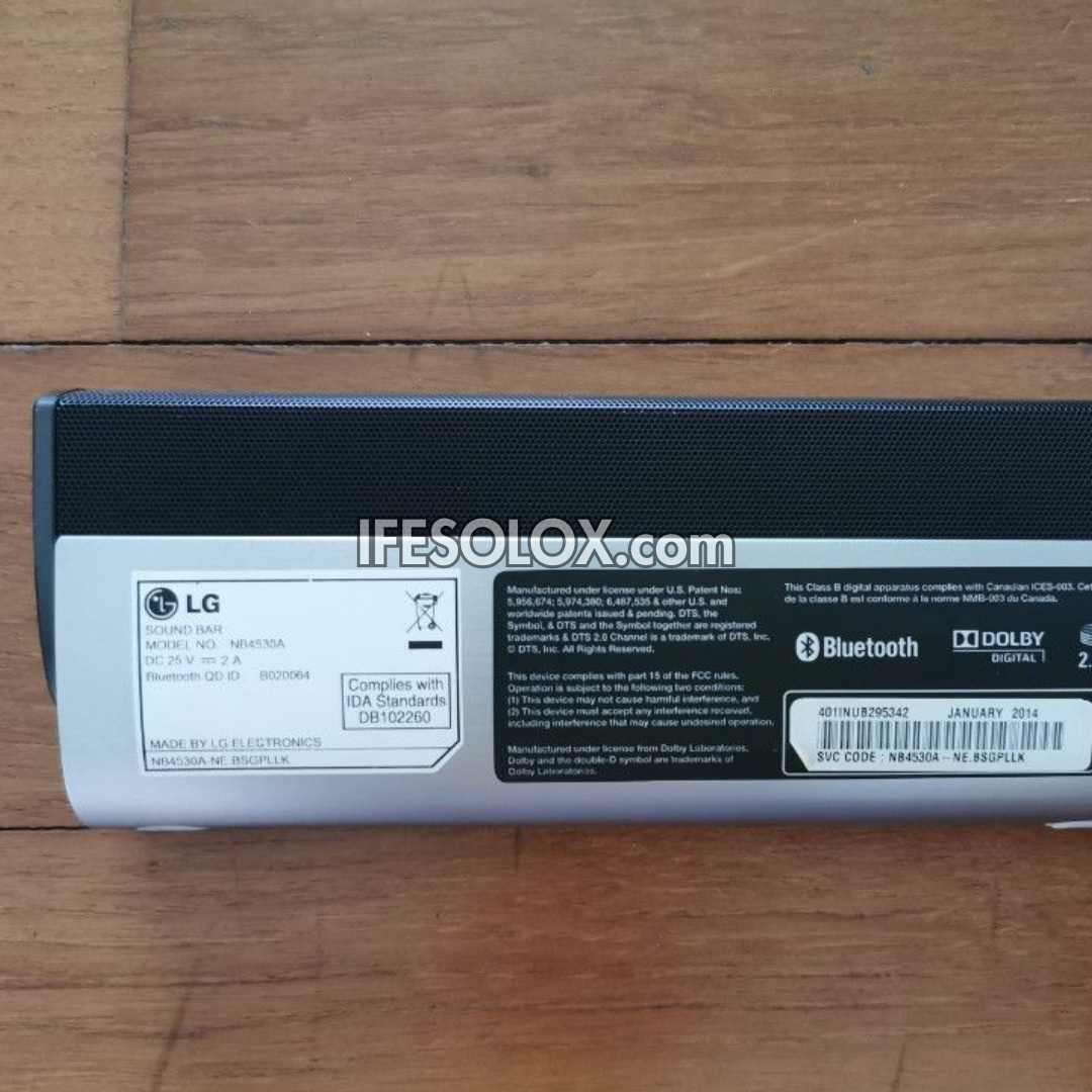 LG NB4530A 2.1Ch 310W Elegant Super Slim Bluetooth Sound Bar with Wireless Subwoofer - Foreign Used