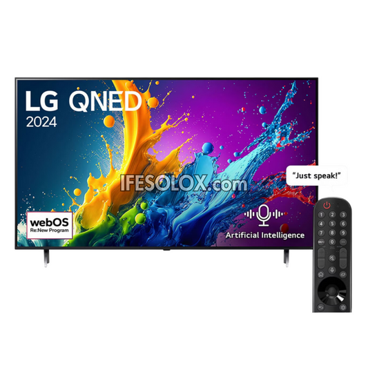 LG 55 Inch QNED80 Series, Quantum Dot, NanoCell and Mini-LED webOS Smart 4K QNED TV + 2 Years Warranty - Brand New