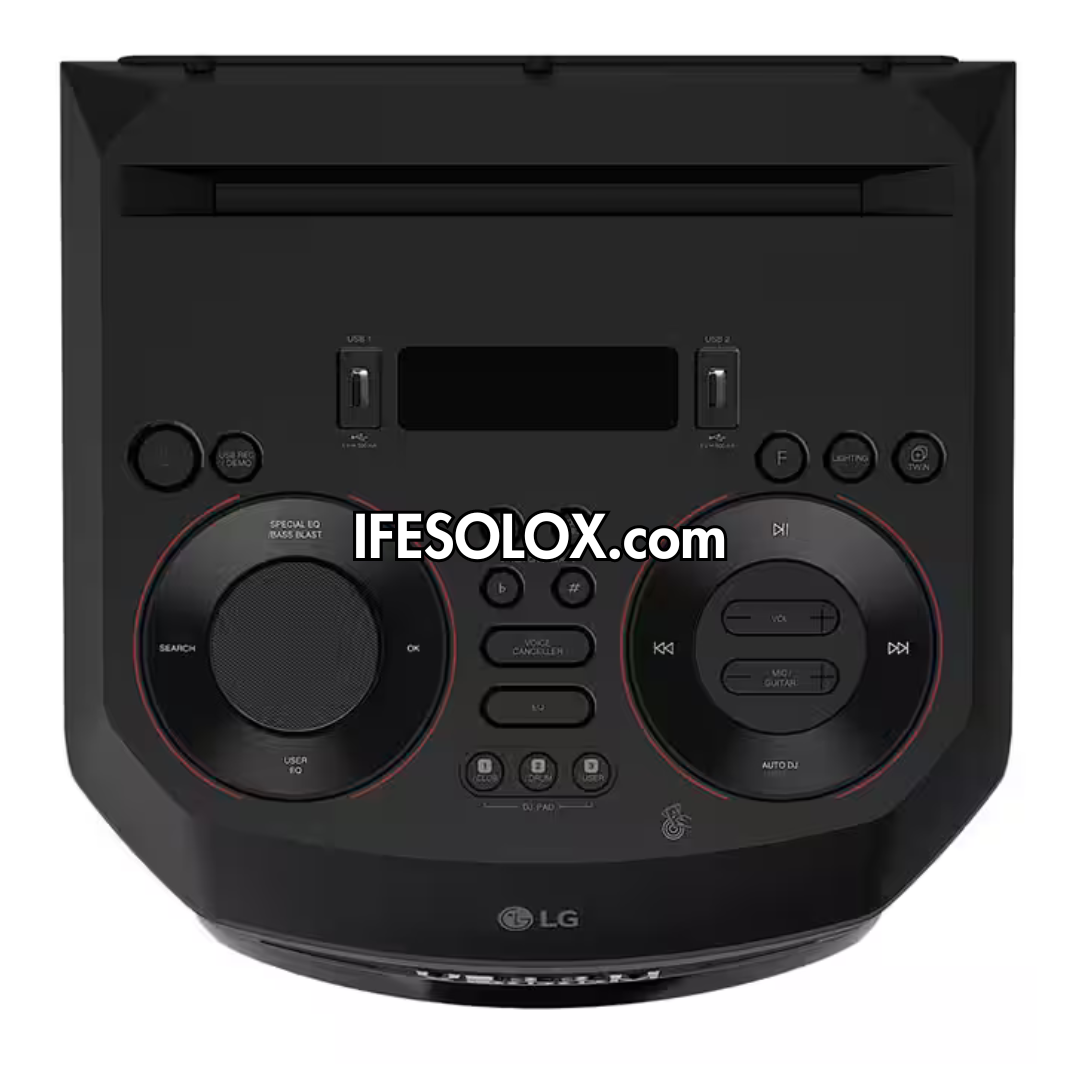 LG XBOOM RNC7 Super Bass Blast Bluetooth HiFi Home Theater + Karaoke Mic & Guitar Input, DJ App - Brand New