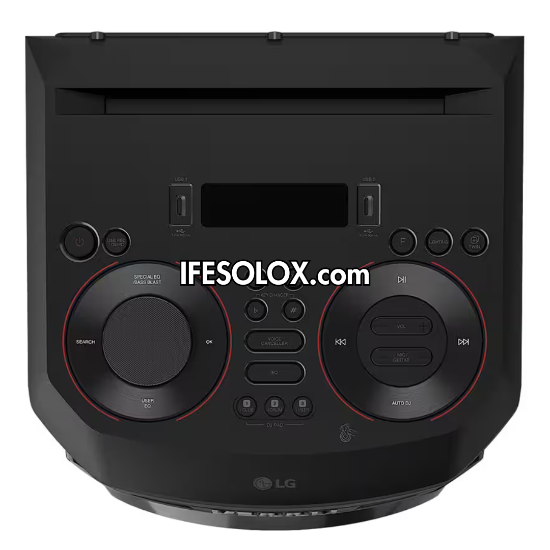 LG XBOOM RNC9 Double Bass Blast Bluetooth HiFi Home Theater + Karaoke Mic & Guitar Input, DJ App - Brand New